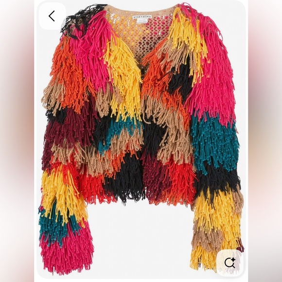 NWT - Alice + Olivia - Multicolor Yarn Fringe Jacket - Picture 3 of 6